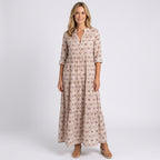 Women’s Printed V Neck Maxi Dress