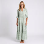 Women’s Printed V Neck Maxi Dress