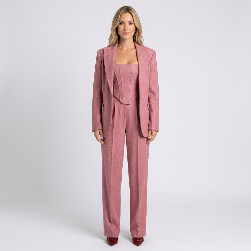 Women’s Herringbone Blazer and Trousers Set