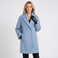 Women’s Mid Length Coat with Wide Collar