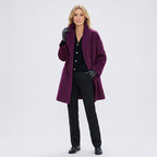 Women’s Mid Length Coat with Wide Collar