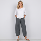 Women’s Relaxed Cropped Trousers Draped Tapered Fit