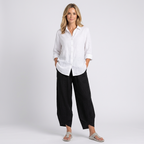 Women’s Relaxed Cropped Trousers Draped Tapered Fit