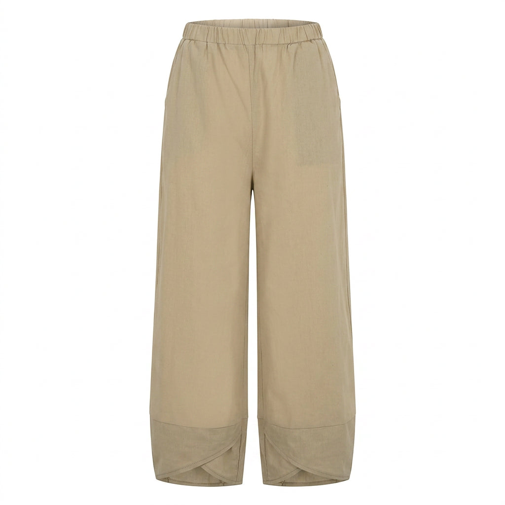 Women’s Relaxed Cropped Trousers Draped Tapered Fit
