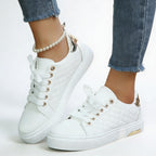 Women’s Quilted Lace Up Platform Sneakers