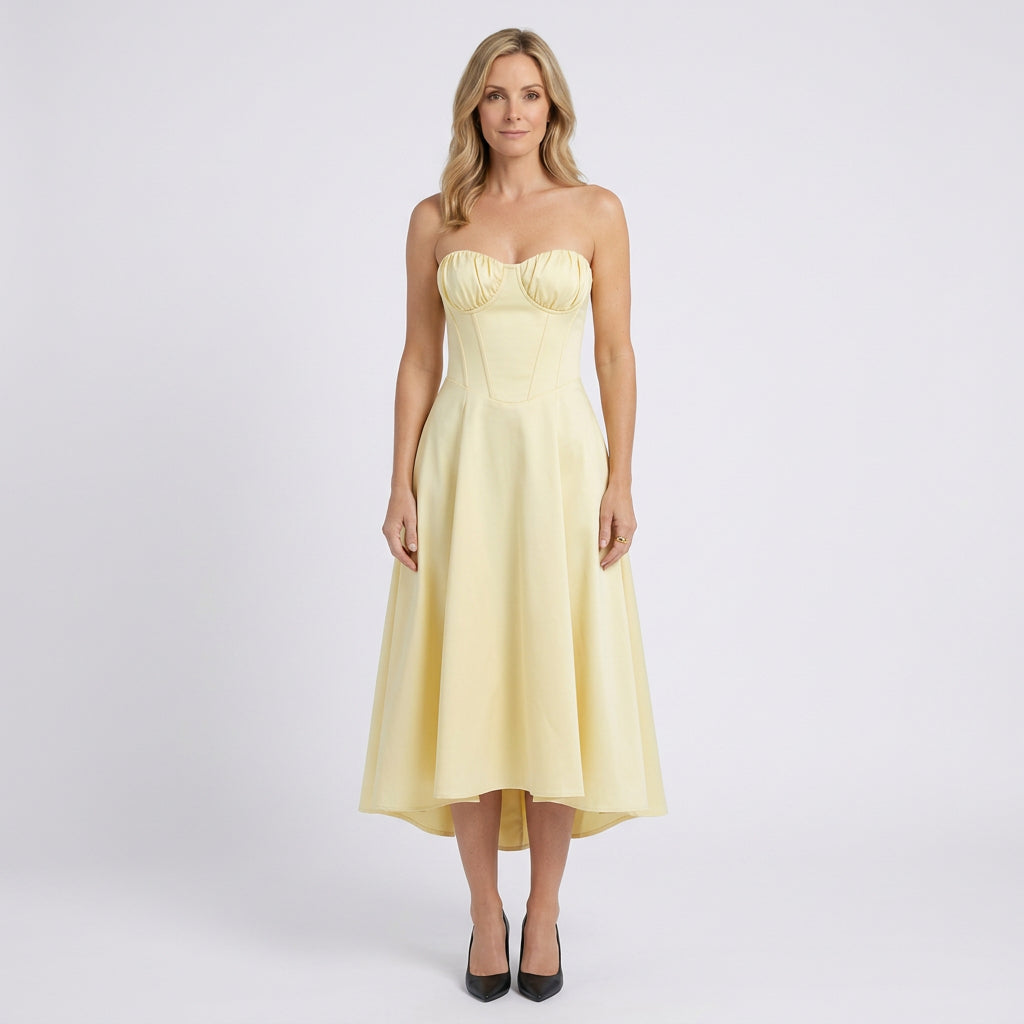 Women Floral Midi Fit and Flare Dress Sleeveless - Casual Occasion Dress