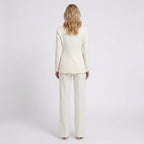 Women Two Piece Tailored Suit Set Blazer and Straight Leg Trousers - Office Wear