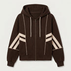 Women Two Piece Tracksuit Set - Zip Hoodie Straight Leg Pants Casual Everyday