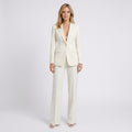 Women Two Piece Tailored Suit Set Blazer and Straight Leg Trousers - Office Wear