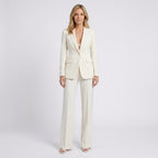 Women Two Piece Tailored Suit Set Blazer and Straight Leg Trousers - Office Wear