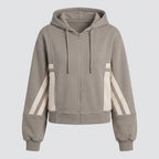 Women Two Piece Tracksuit Set - Zip Hoodie Straight Leg Pants Casual Everyday