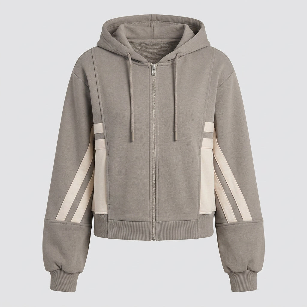 Women Two Piece Tracksuit Set - Zip Hoodie Straight Leg Pants Casual Everyday