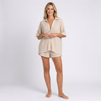 Women’s Ribbed Shirt and Shorts Set