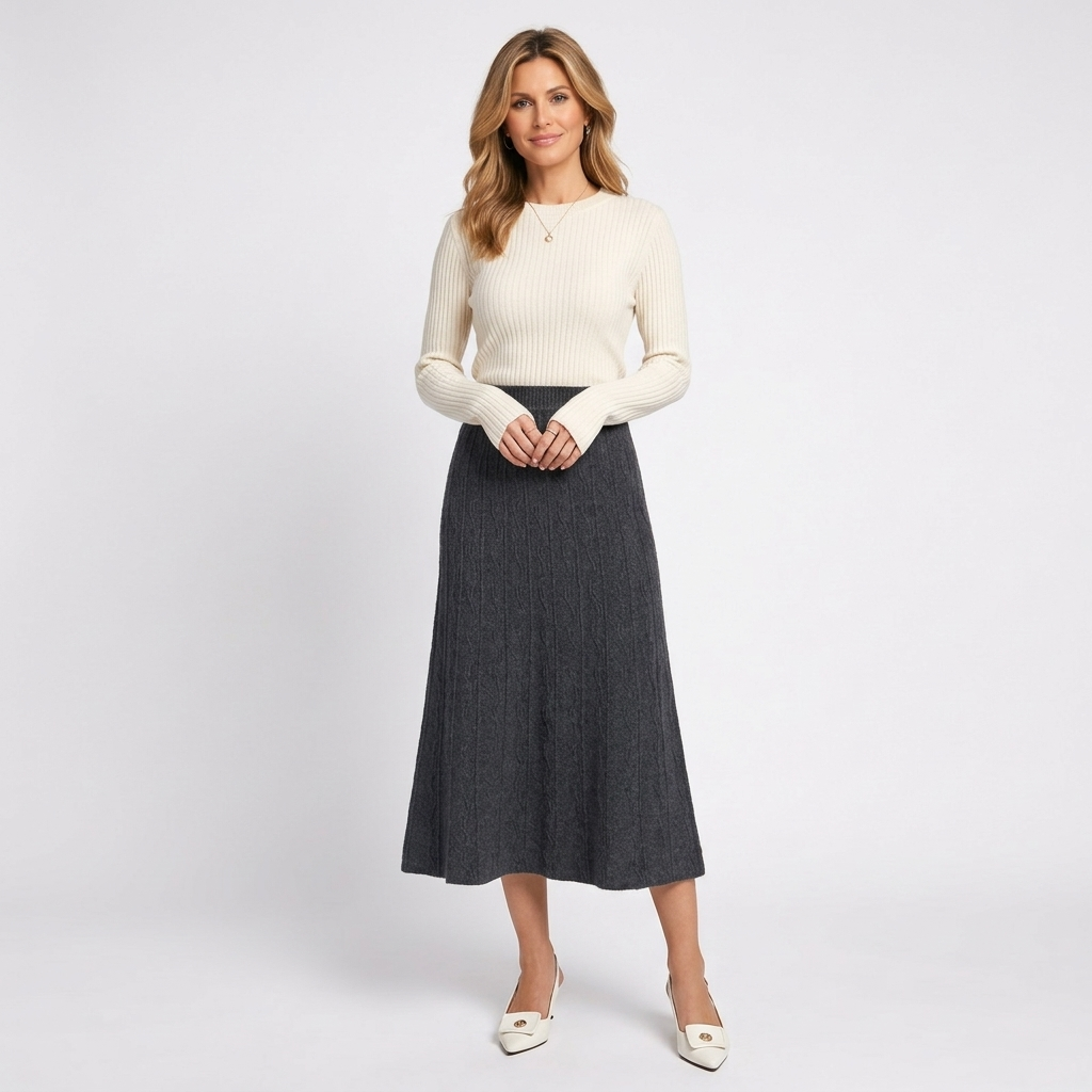 スカート anuke cable knit skirt 38 Women's Knitted A Line Midi Skirt – Cable Knit Long Skirt – LOSILOO