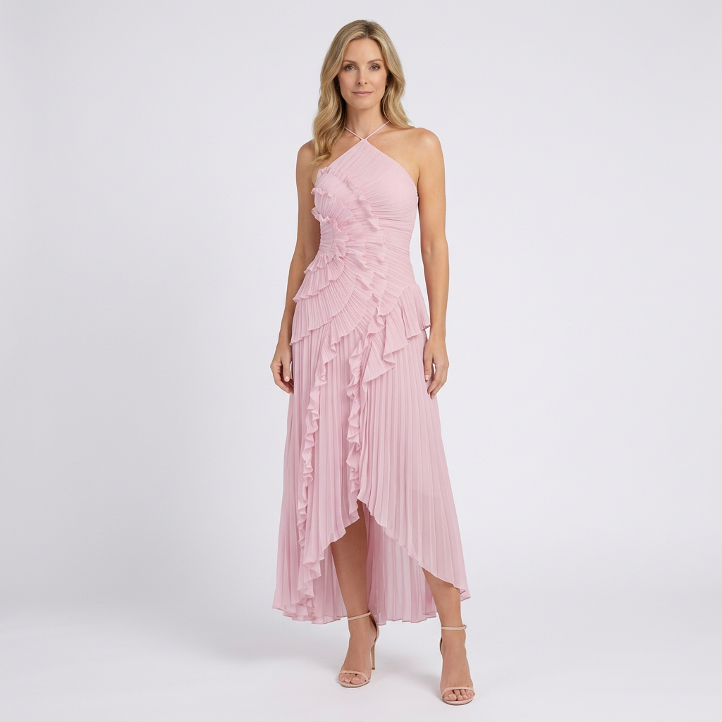 halter high low wedding dresses Eternal Promise Chiffon Wedding Dress | Made-To-Order main image 0