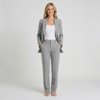 Women Two Piece Tailored Suit Set Blazer and Straight Leg Trousers