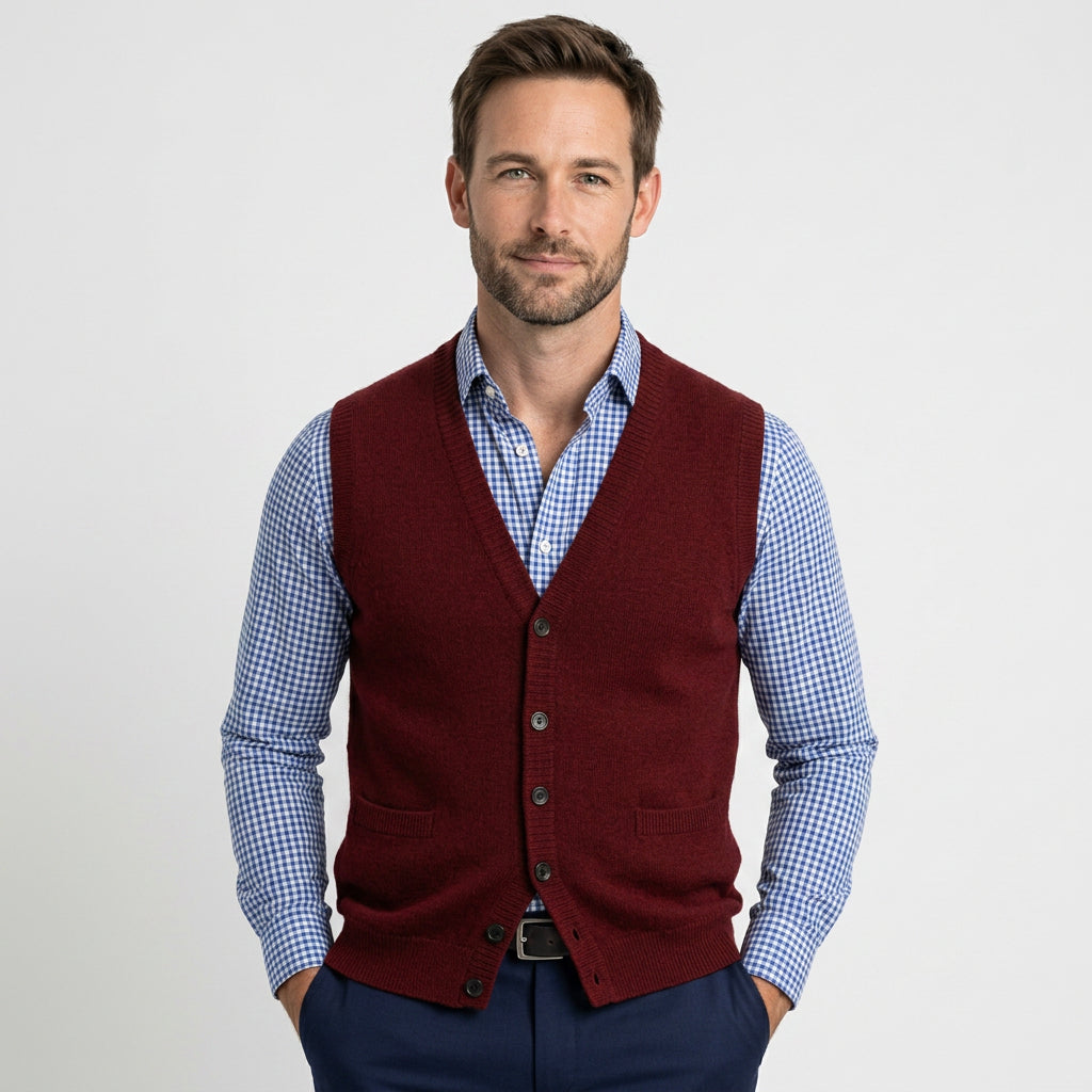 Men’s Button Up Knit Vest