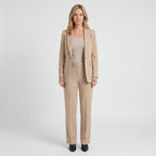 Women Two Piece Tailored Suit Set Blazer and Straight Leg Trousers