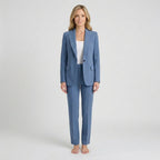 Women Two Piece Tailored Suit Set Blazer and Straight Leg Trousers